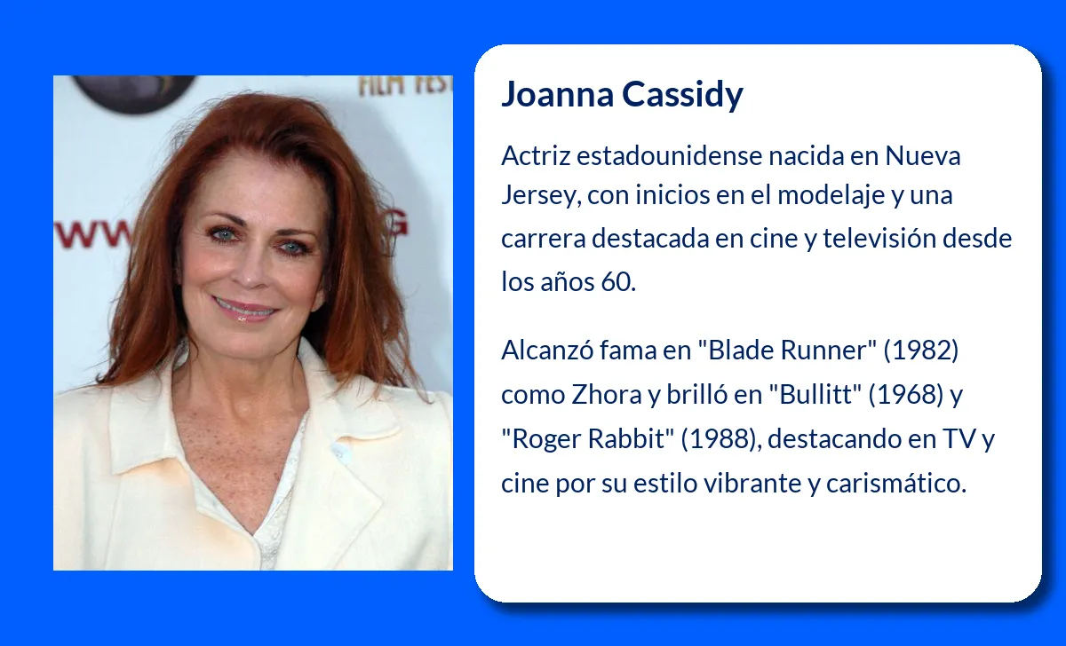 Joanna Cassidy. La actriz que cautivó al cine y la televisión
