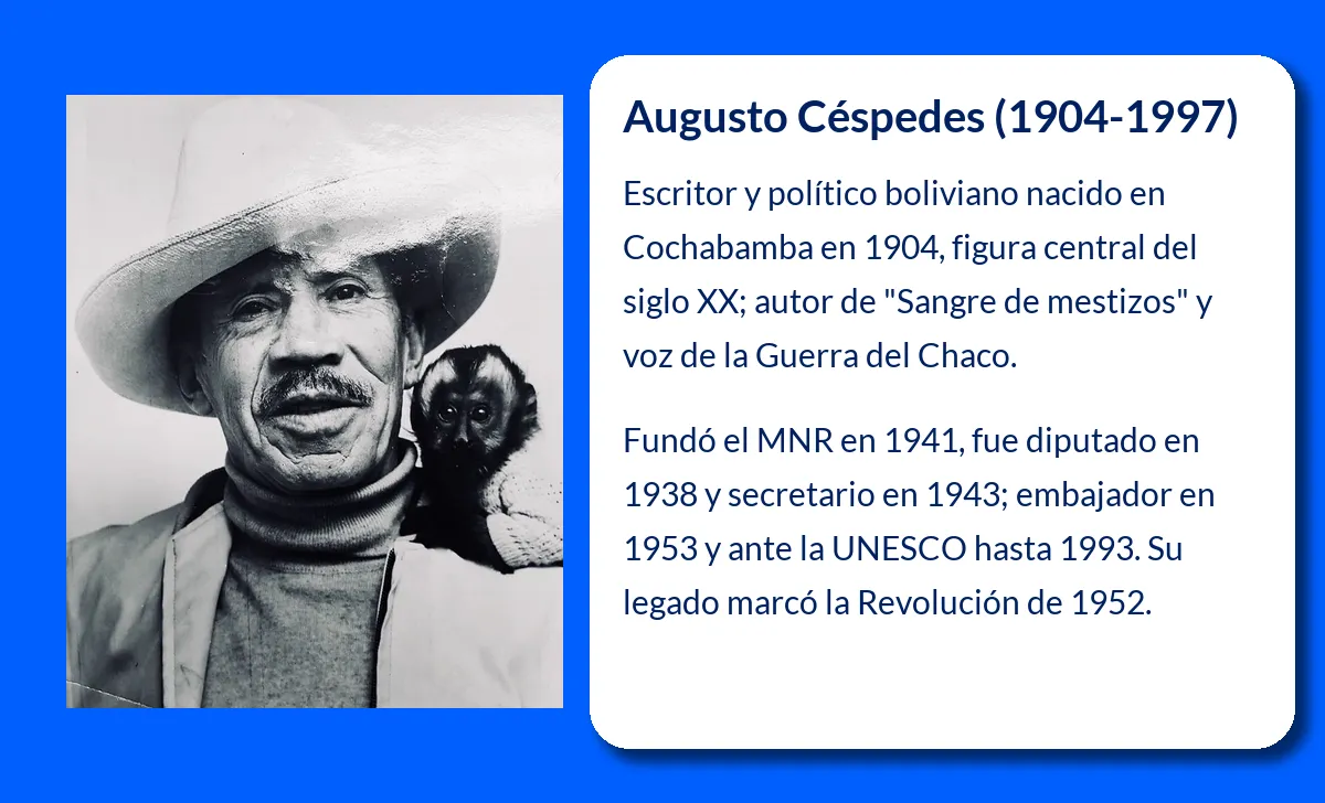 Augusto Céspedes. El escritor y político boliviano que dejó huella en la historia de Bolivia