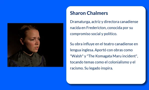 Sharon Chalmers (1936-VVVV). Dramaturga canadiense comprometida con el teatro social