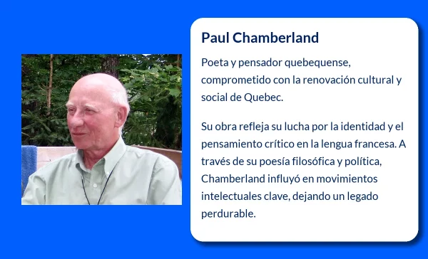 Paul Chamberland (1939-VVVV). El poeta que dio voz al pensamiento crítico de Quebec