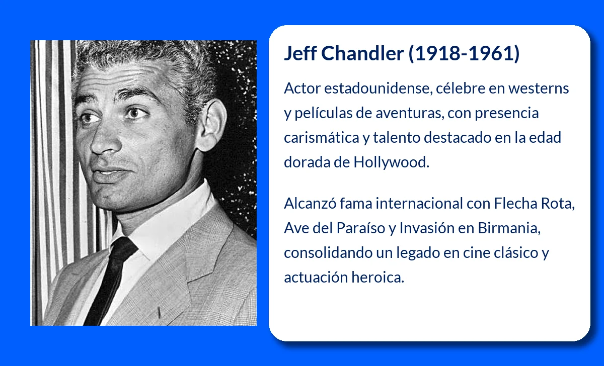 Jeff Chandler (1918-1961): El actor estadounidense que conquistó Hollywood con su carisma y valentía