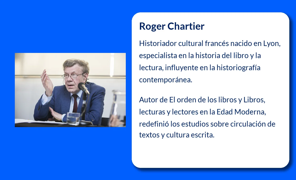 Roger Chartier (1945 - ) El historiador cultural francés que revolucionó el estudio del libro y la lectura