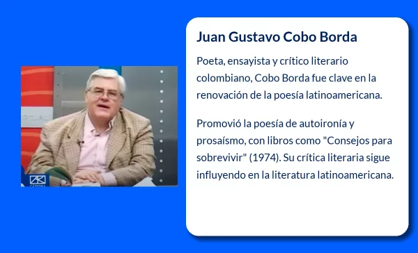 Juan Gustavo Cobo Borda (1948-VVVV). El crítico literario que renovó la poesía colombiana