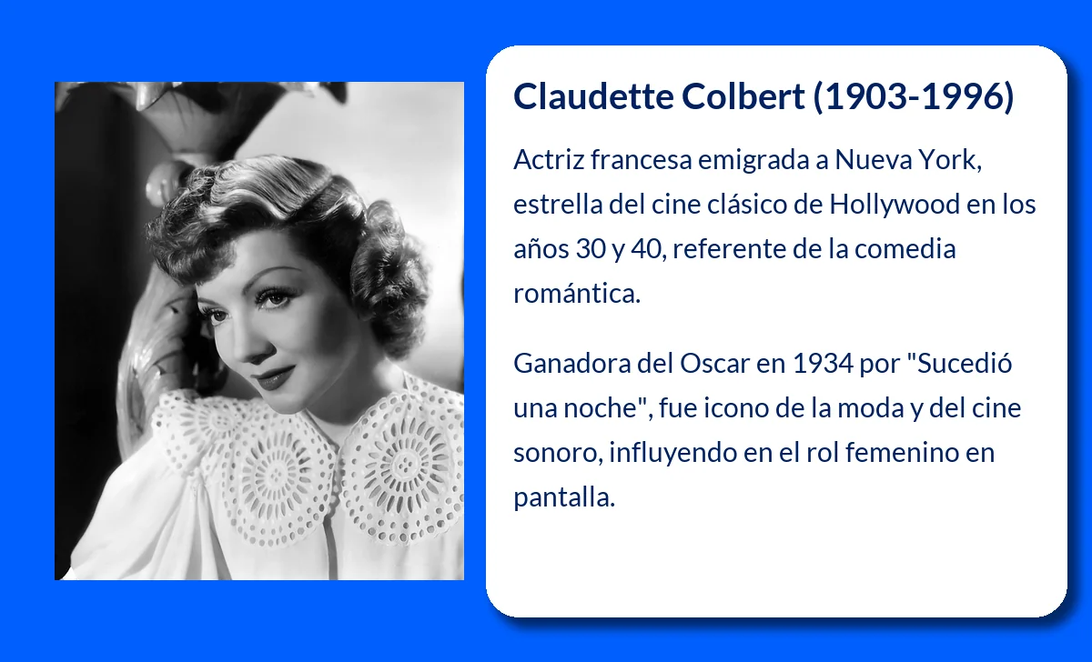 Claudette Colbert (1903-1996). La diva franco-estadounidense que conquistó Hollywood