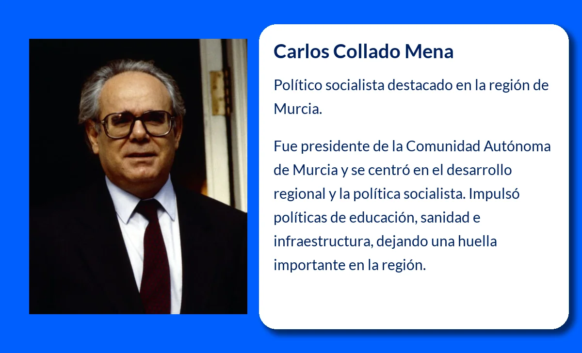 Carlos Collado Mena (1938-VVVV): El líder socialista que transformó la Comunidad Autónoma de Murcia
