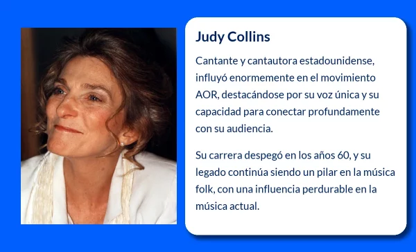 Judy Collins (1939-VVVV): La Cantautora de la Música Folk que Transformó el Estilo AOR