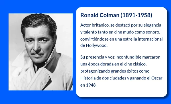 Ronald Colman (1891-1958): El galán británico que conquistó Hollywood