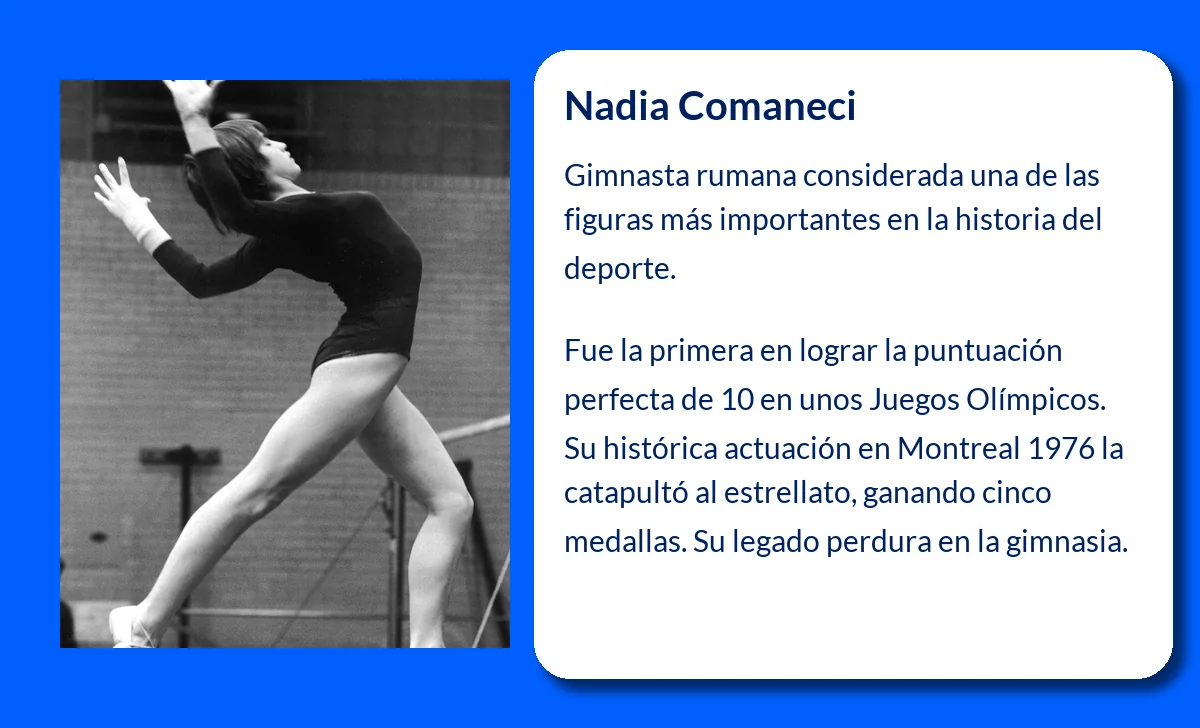 Nadia Comaneci (1961-VVVV): La perfección en la gimnasia olímpica