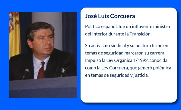 José Luis Corcuera (1945-VVVV). De sindicalista a ministro: la trayectoria del impulsor de la polémica “Ley de la patada en la puerta”