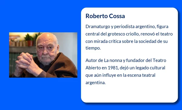 Roberto Cossa (1934-VVVV). El referente del grotesco criollo en el teatro argentino contemporáneo