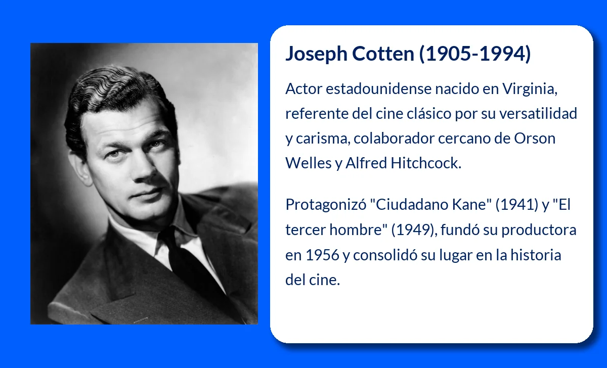 Joseph Cotten (1905-1994). El carismático actor que conquistó Broadway y Hollywood