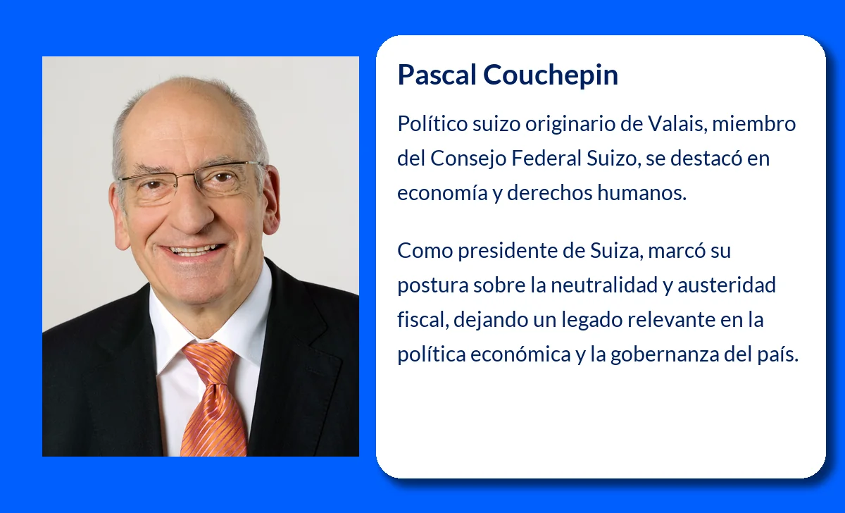 Pascal Couchepin (1942-VVVV): liderazgo suizo y legado político desde el corazón de Valais