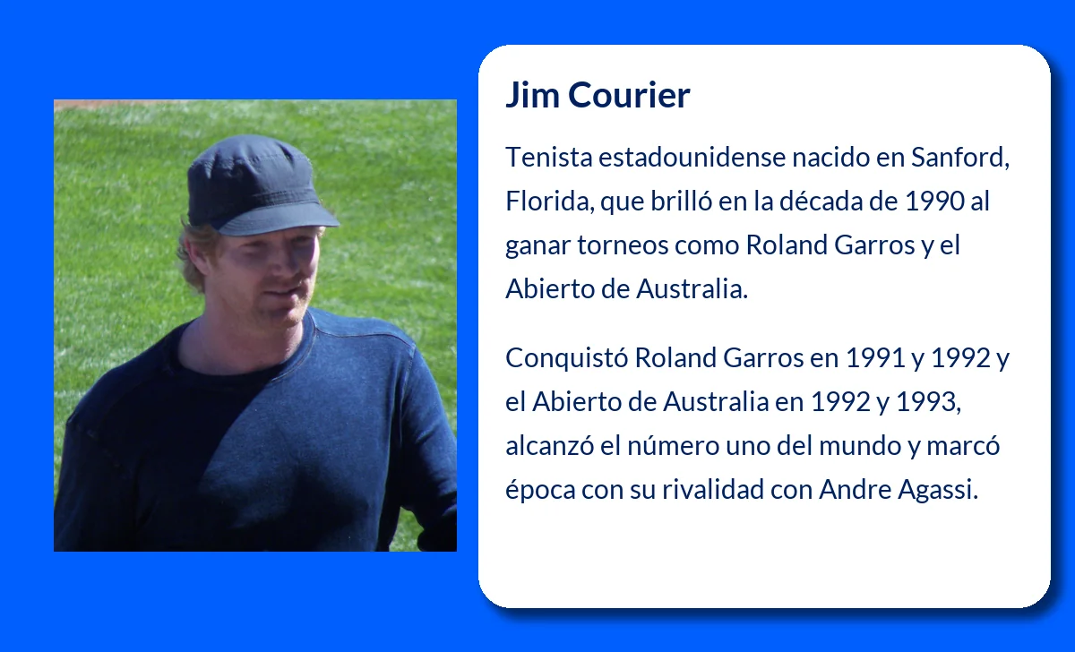 Jim Courier (1970-VVVV). El tenista estadounidense que marcó una era en el tenis mundial