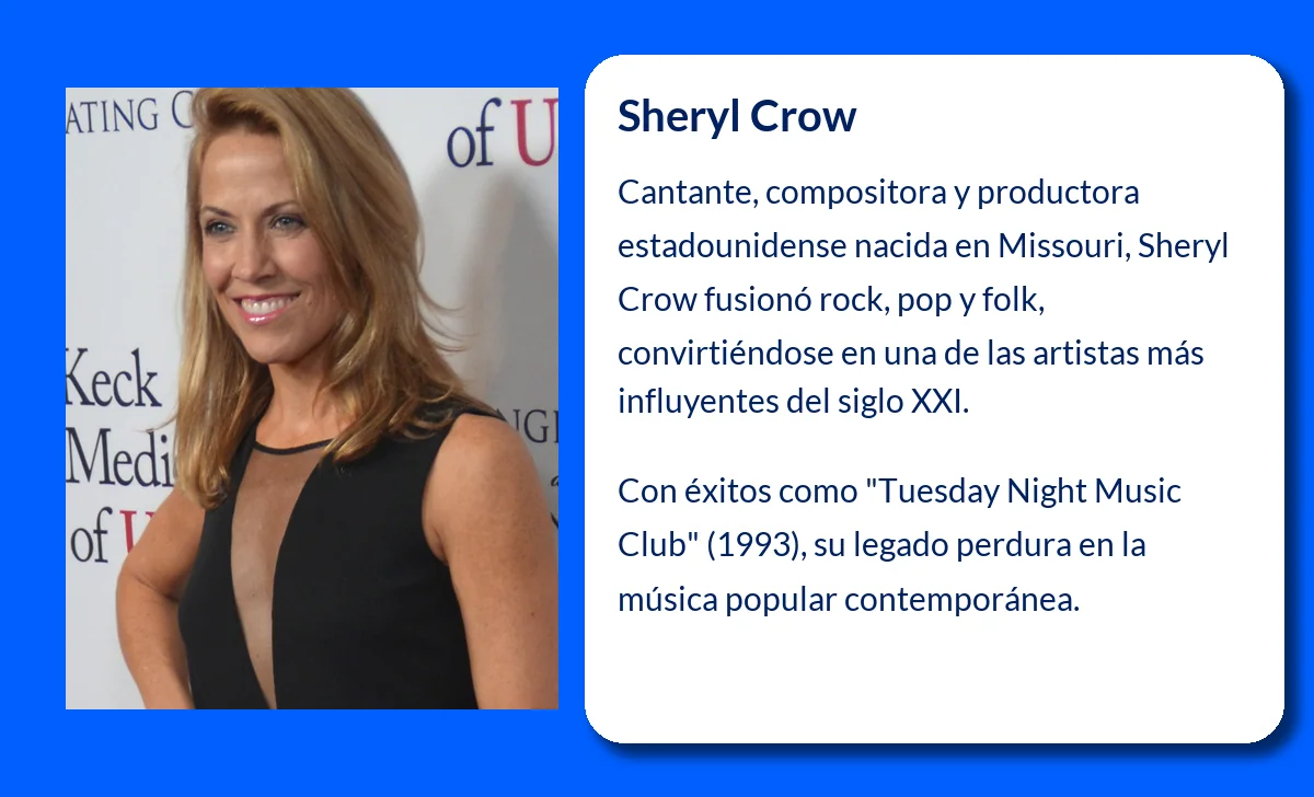 Sheryl Crow (1963-VVVV): La Cantautora que Transformó el Rock y el Pop