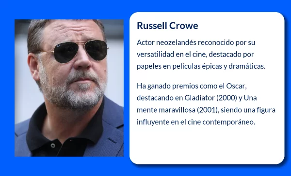 Russell Crowe (1964-VVVV): El actor polifacético que conquistó Hollywood