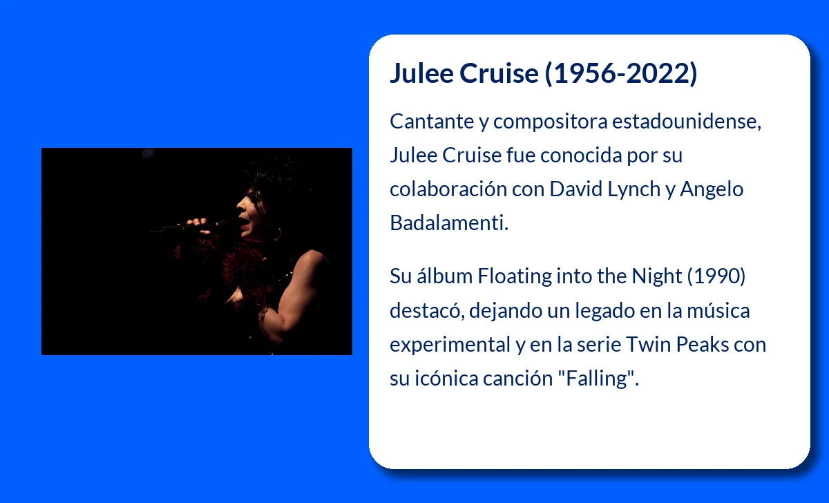 Julee Cruise (1956-2022): La voz inquietante que marcó la música de David Lynch
