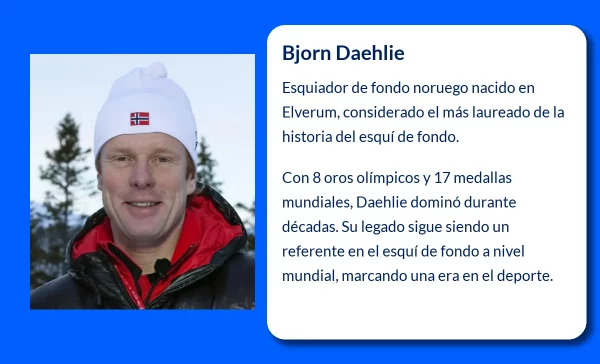 Bjorn Daehlie (1967-VVVV). El esquiador de fondo más laureado de la historia de los deportes de invierno