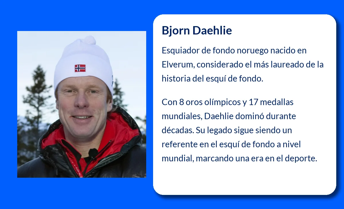 Bjorn Daehlie (1967-VVVV). El esquiador de fondo más laureado de la historia de los deportes de invierno