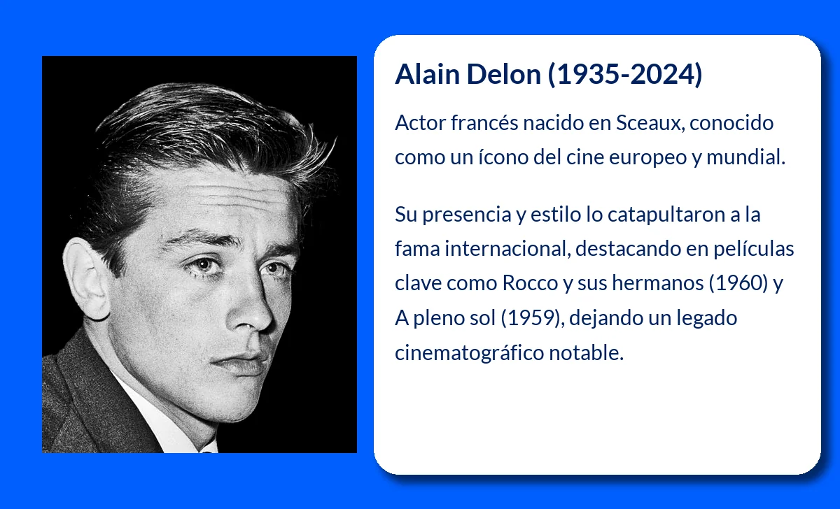 Alain Delon (1935-2024): El ícono del cine francés y su legado cinematográfico