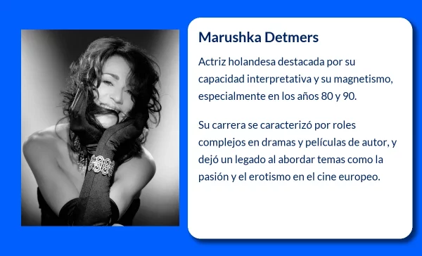Marushka Detmers (1962-VVVV). La actriz holandesa que deslumbró al cine europeo con su magnetismo