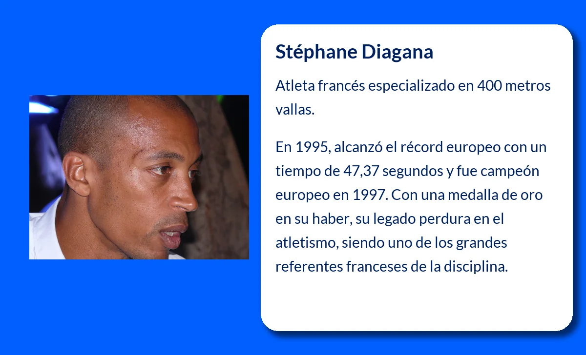 Stéphane Diagana (1969-VVVV). El pionero francés de los 400 metros vallas que conquistó Europa