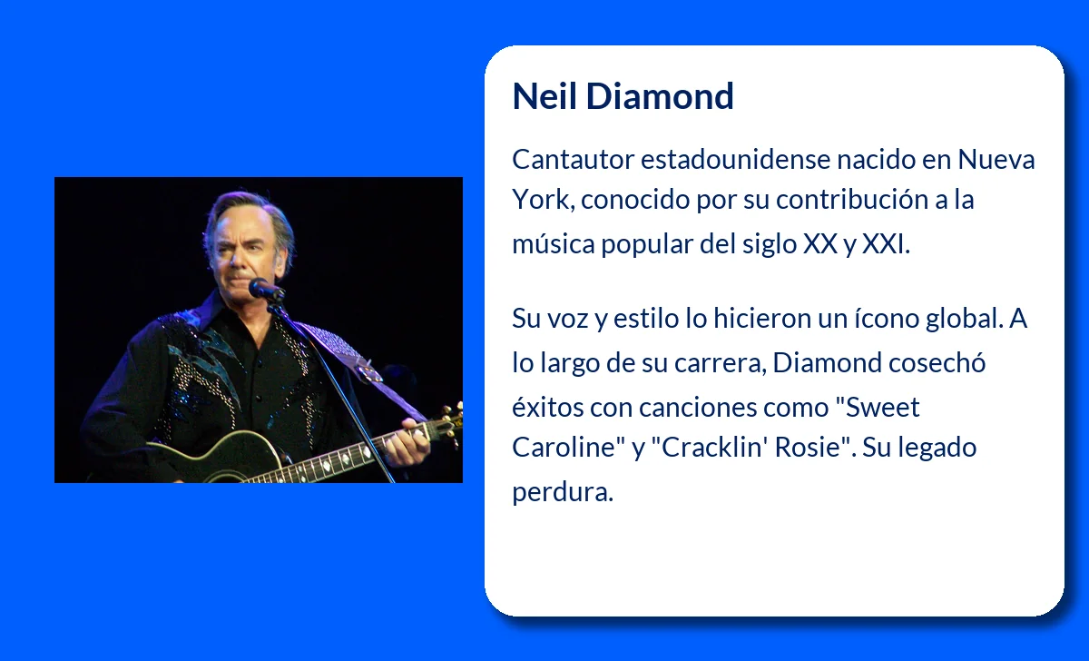 Neil Diamond (1941-VVVV). El eterno trovador de América que conquistó generaciones