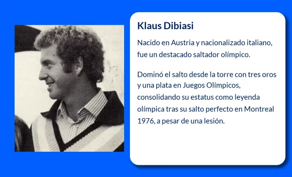 Klaus Dibiasi (1947-VVVV). El prodigio italiano de los saltos olímpicos