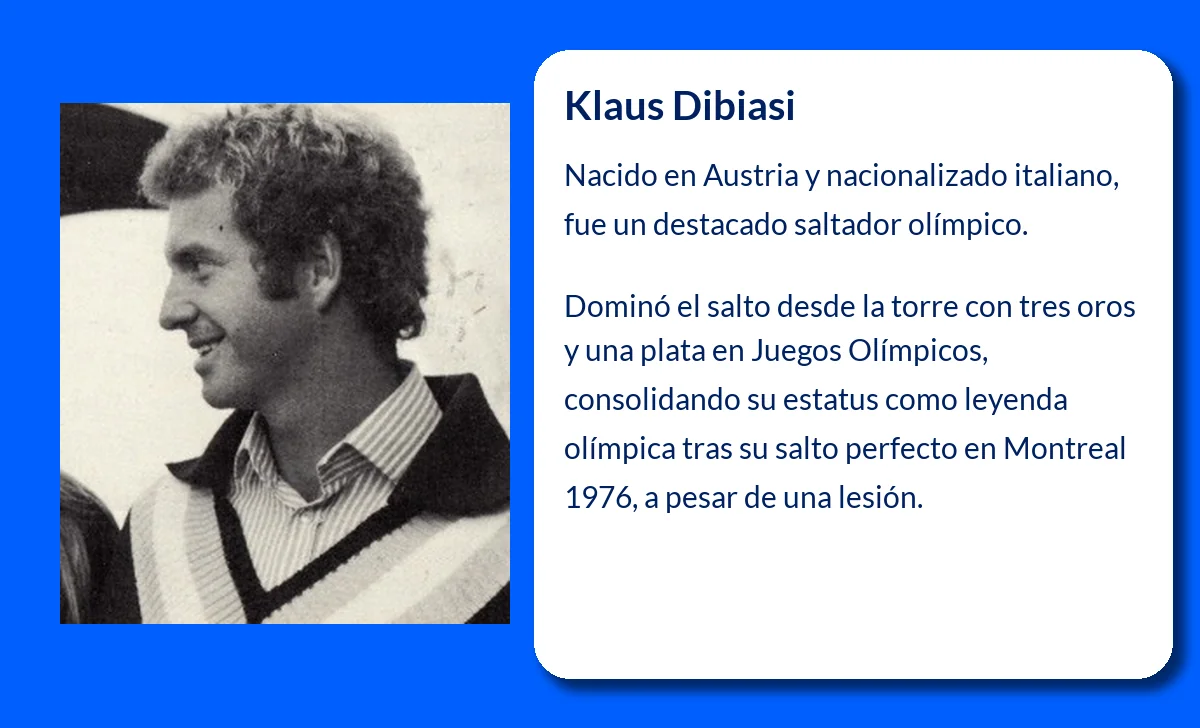 Klaus Dibiasi (1947-VVVV). El prodigio italiano de los saltos olímpicos
