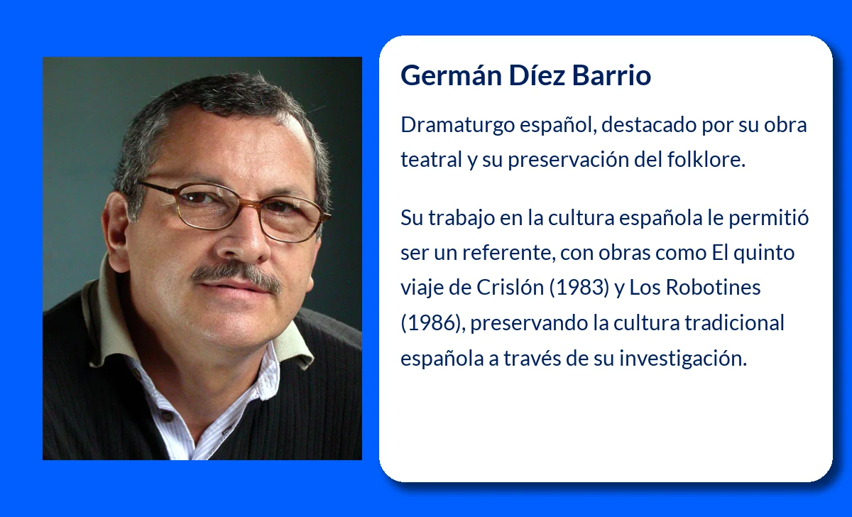 Germán Díez Barrio (1952-VVVV): Dramaturgo español y cultivador de la tradición popular
