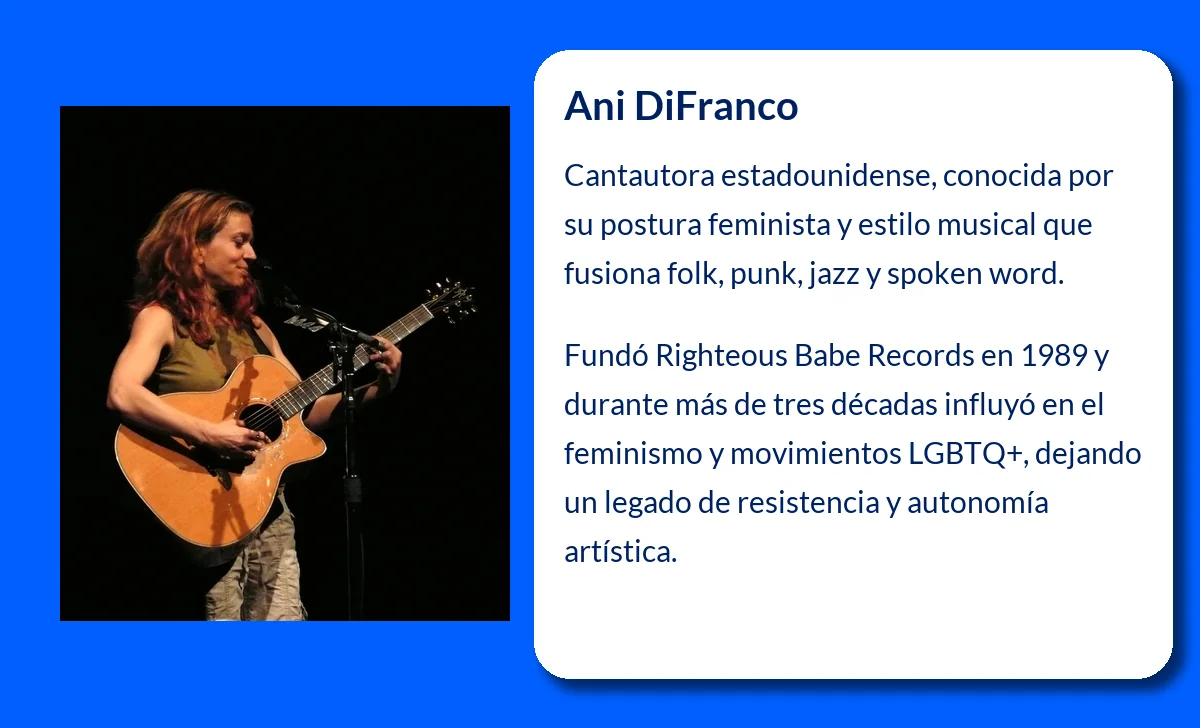 Ani DiFranco (1970-VVVV). La cantautora que revolucionó el folk con una voz feminista y rebelde