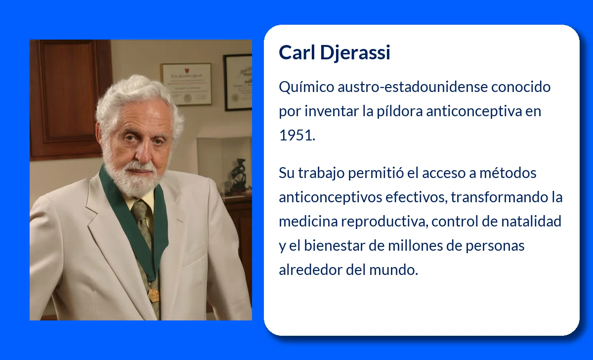 Carl Djerassi (1924-VVVV). El químico visionario que revolucionó la anticoncepción