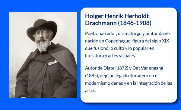 Holger Henrik Herholdt Drachmann (1846-1908). El poeta y artista danés que fusionó lo culto y lo popular