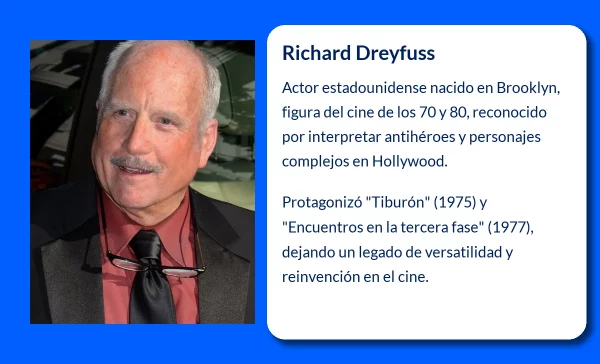 Richard Dreyfuss (1947-VVVV): El actor que definió al antihéroe del cine estadounidense