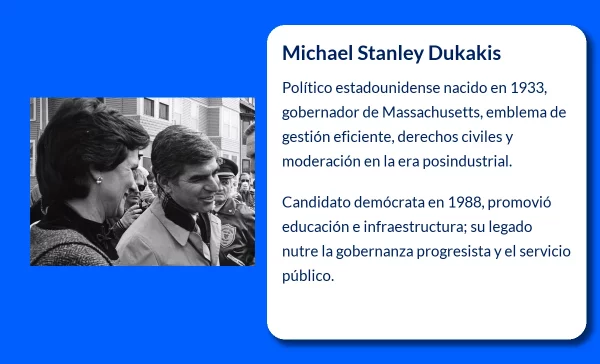 Michael Stanley Dukakis (1933-VVVV). El demócrata que desafió a George Bush en las presidenciales de 1988