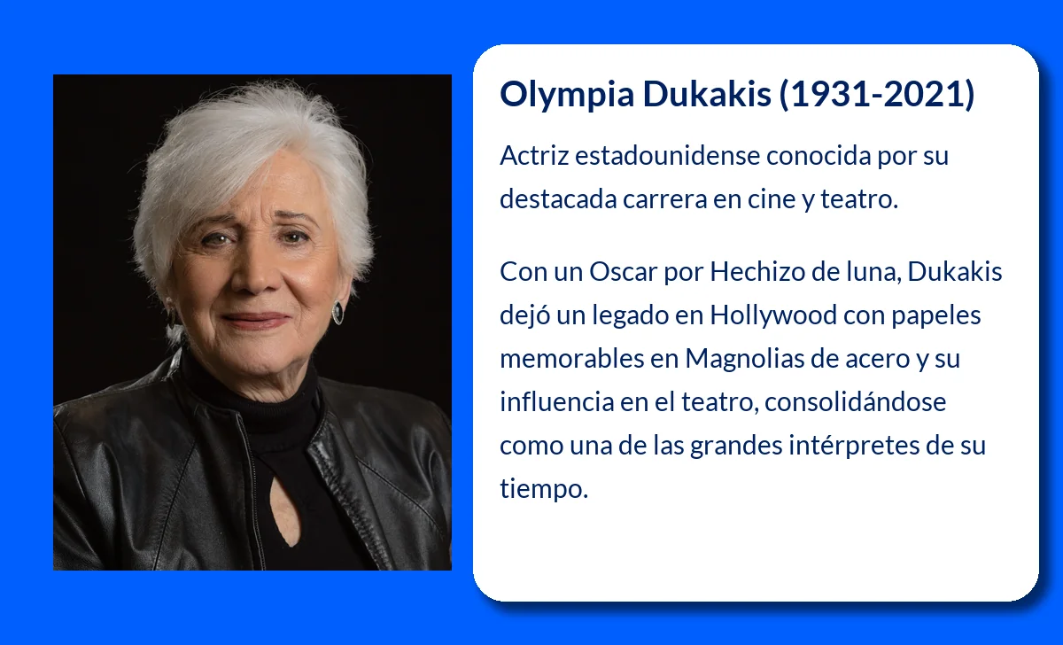 Olympia Dukakis (1931-2021). La actriz que conquistó Hollywood con su fuerza interpretativa