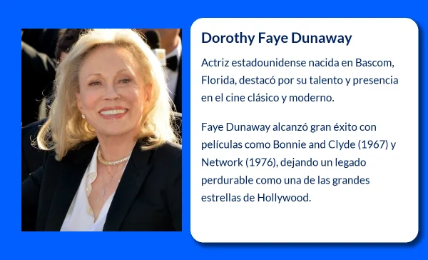 Dorothy Faye Dunaway (1941-VVVV): La Reina del Cine Clásico y Moderno