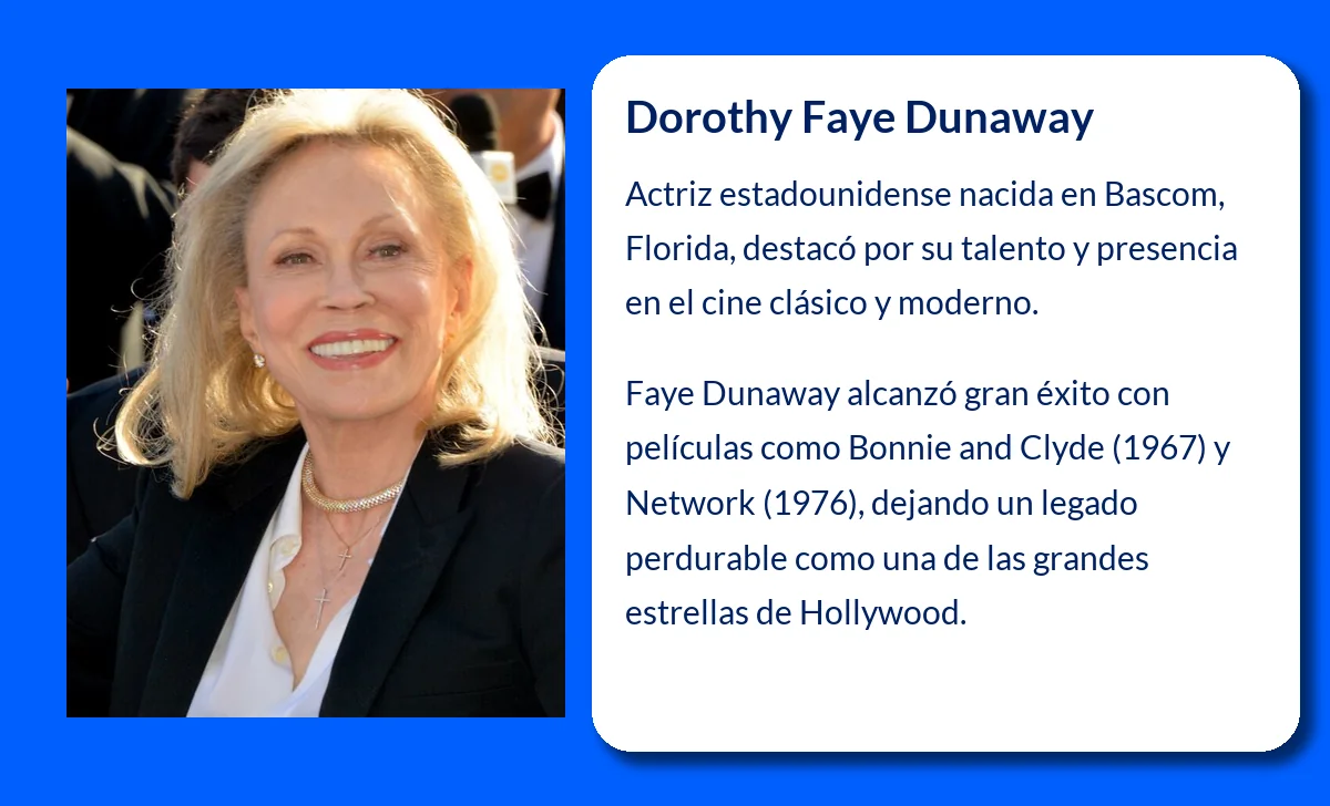 Dorothy Faye Dunaway (1941-VVVV): La Reina del Cine Clásico y Moderno