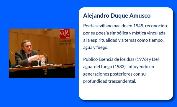 Alejandro Duque Amusco (1949-VVVV). La voz lírica sevillana de la purificación poética