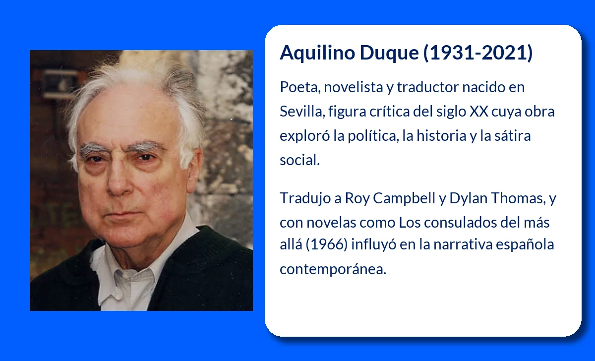 Aquilino Duque (1931-2021). El legado literario de un poeta y novelista singular