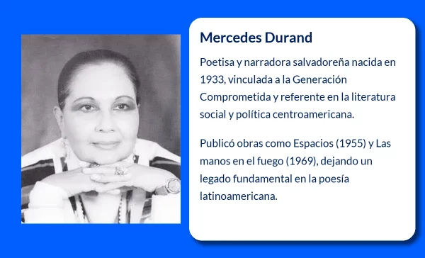 Mercedes Durand (1933-VVVV). La poetisa y narradora emblemática de la literatura centroamericana