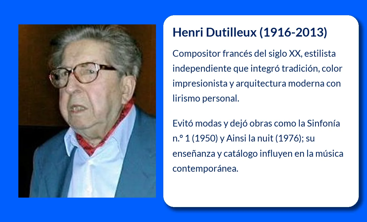 Henri Dutilleux (1916-2013). El refinado compositor francés que reinventó el sinfonismo del siglo XX