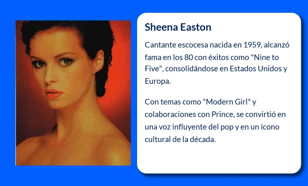 Sheena Easton (1959-VVVV): La cantante escocesa que conquistó el pop de los 80