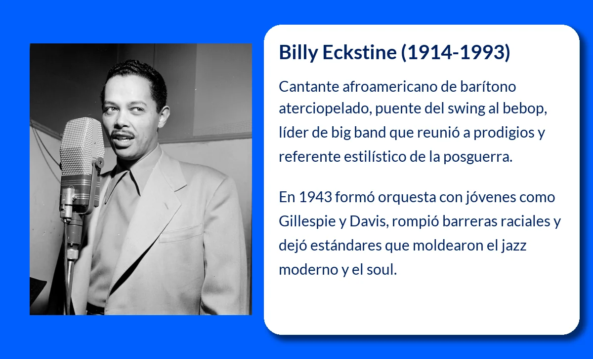Billy Eckstine (1914-1993). La voz de barítono que marcó la transición del jazz al bebop