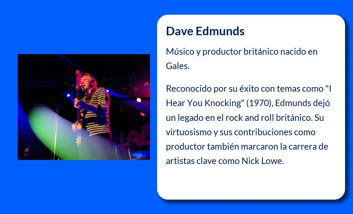 Dave Edmunds (1944-VVVV). El virtuoso galés que marcó el ritmo del rock and roll británico