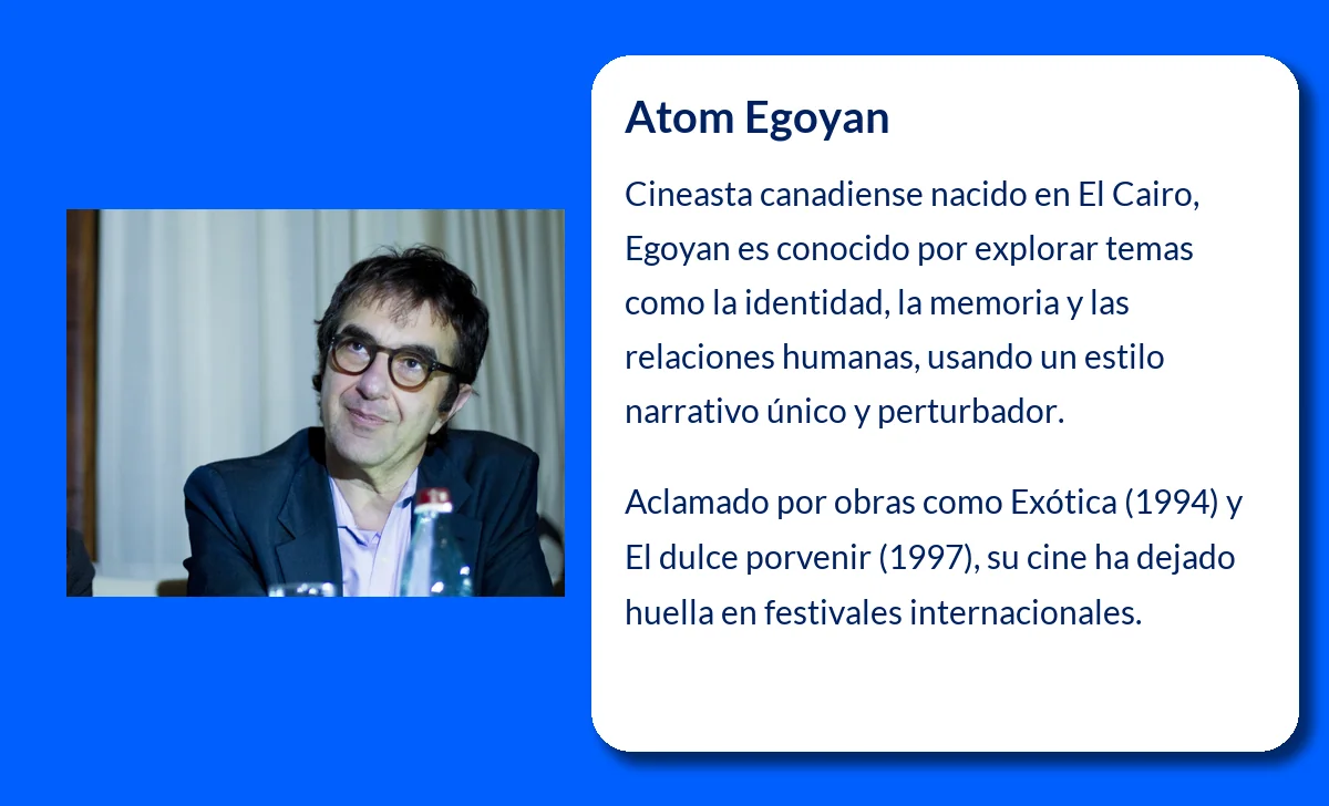 Atom Egoyan (1960-VVVV): El cineasta canadiense que ha explorado la identidad y la soledad en su obra