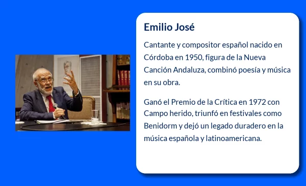 Emilio José (1950-VVVV). El cantante y compositor español que dejó huella en la música andaluza