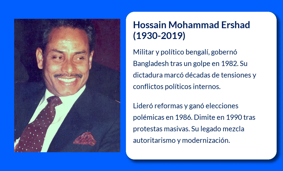 Hossain Mohammad Ershad. Un líder controversial de Bangladesh