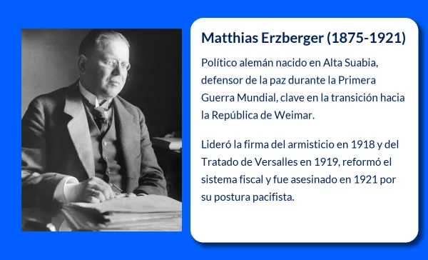 Matthias Erzberger. El político alemán que luchó por la paz en tiempos de guerra