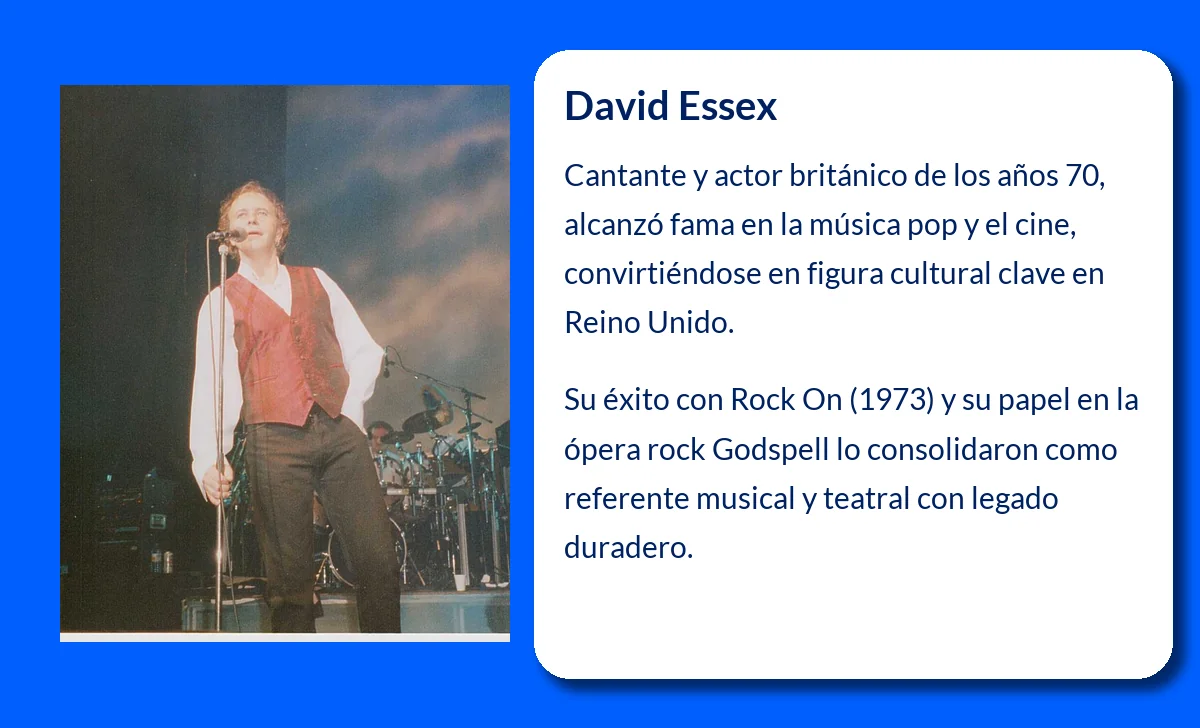 David Essex (1947-VVVV). El icónico cantante y actor británico que marcó una era musical y cinematográfica