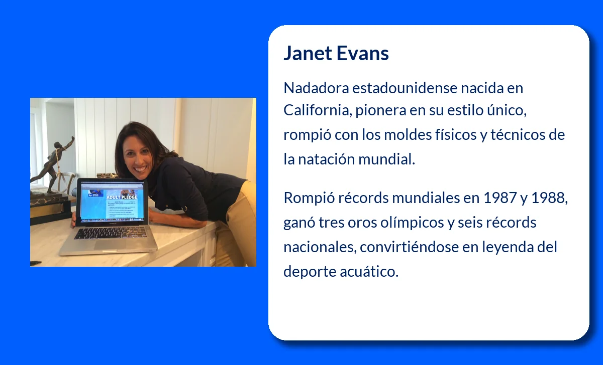 Janet Evans (1971-VVVV): La leyenda estadounidense que dominó la natación mundial